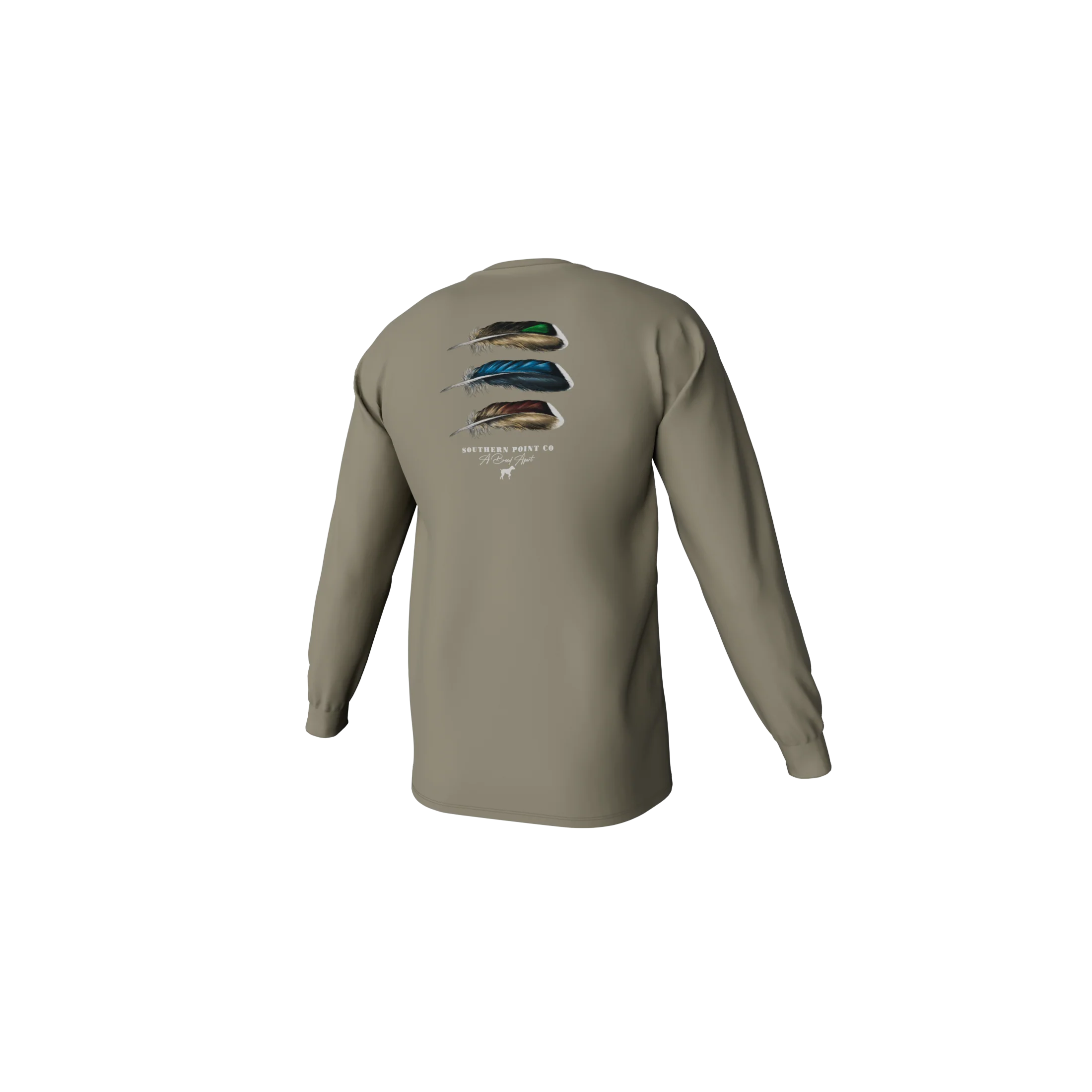 Youth Duck Feather Trio Long Sleeve Pocket Tee - Laurel Oak