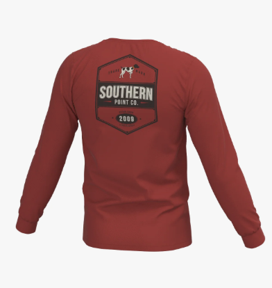 Greyton Badge Long Sleeve Pocket Tee - Chili Oil