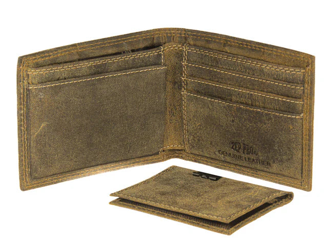 VINTAGE TAN PASSCASE WALLET - BRASS MALLARD