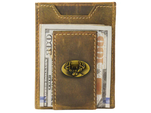 VINTAGE TAN FRONT POCKET WALLET - BRASS BUCK