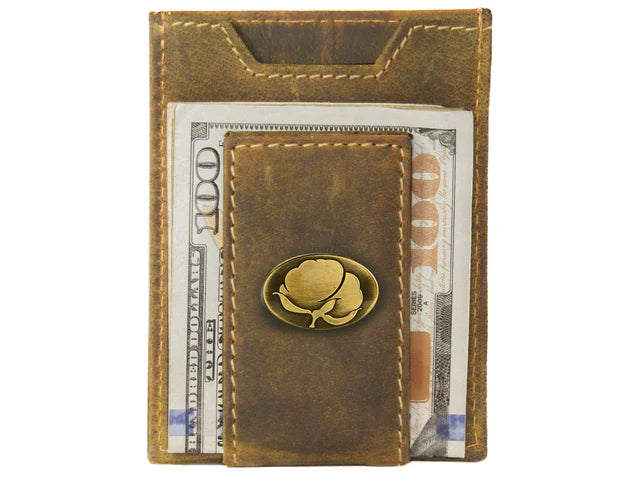 VINTAGE TAN FRONT POCKET WALLET - BRASS COTTON