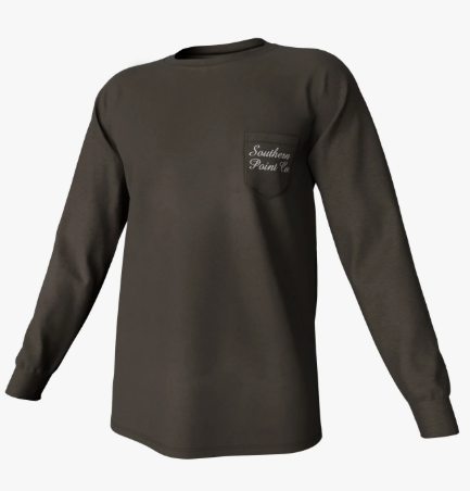 Youth Covey Rise Long Sleeve Pocket Tee - Gunstock