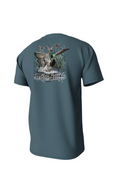 Cupped Ducks Short Sleeve Pocket Tee - Mallard Blue