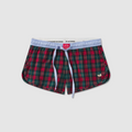 Youth Chandler Tartan Lounge Short - Red & Green Plaid