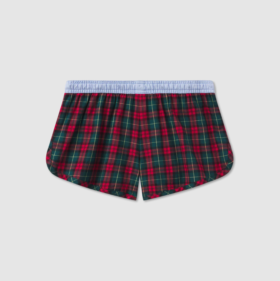 Chandler Tartan Lounge Short - Red & Green Plaid