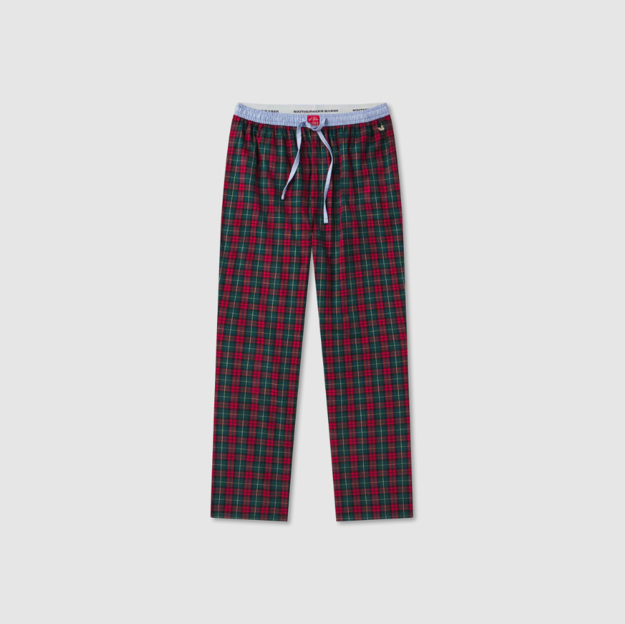 Youth Savannah Tartan Lounge Pant - Red & Green Plaid