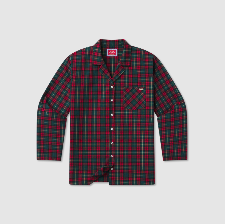 Youth Savannah Tartan Lounge Top - Red & Green Plaid