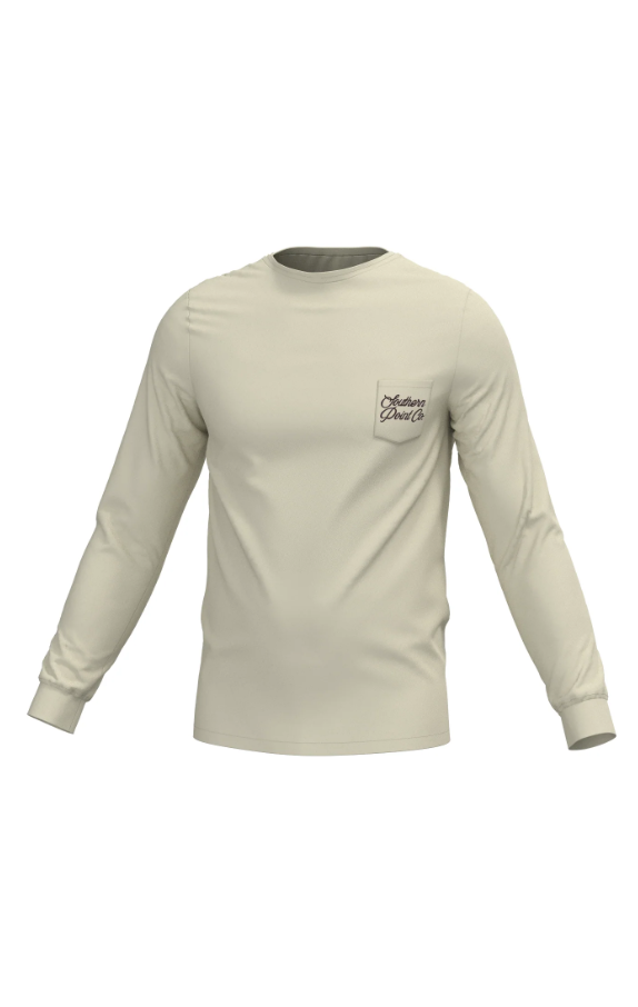 Youth In the Pines Long Sleeve Pocket Tee - Cloud Cream
