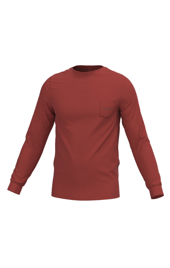 Youth Clay Shooting LS Pocket Tee - Chili Oil