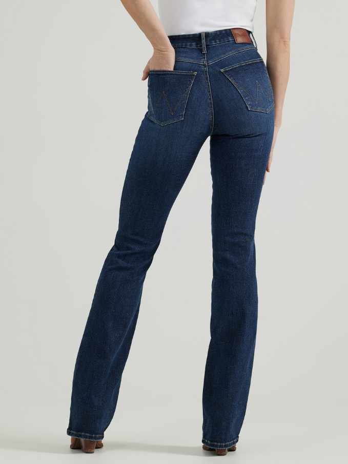 Wrangler Women's Dark Wash Lacey Bespoke Boot Jeans