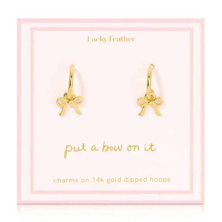 Beautiful Bows - Bow Charm Hoops - Gold