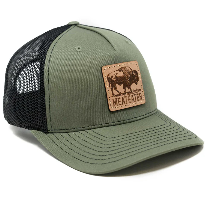 Bison Badge Patch Trucker Hat - Loden