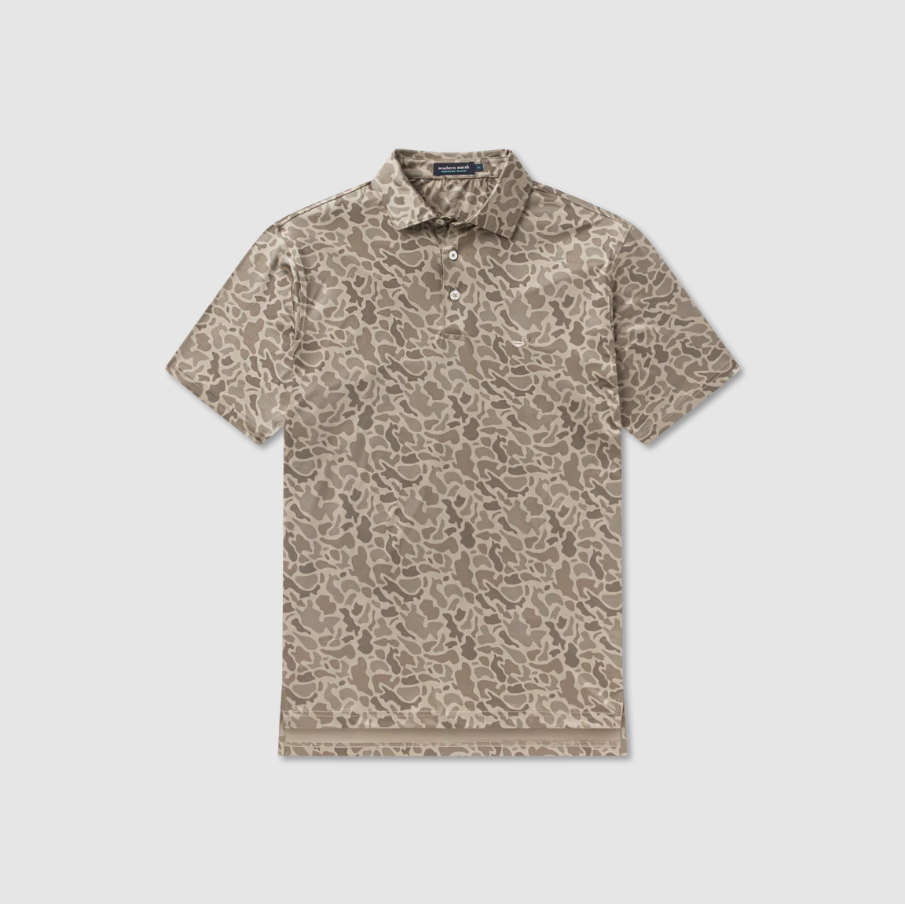 Youth Marsh Performance Polo - Retro Camo - Stone Brown