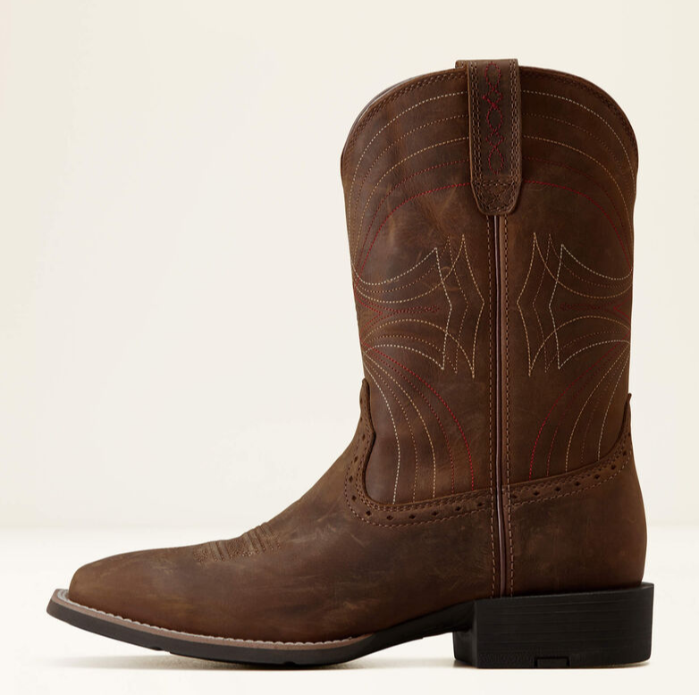 Sport Wide Square Toe Cowboy Boot - Distressed Brown