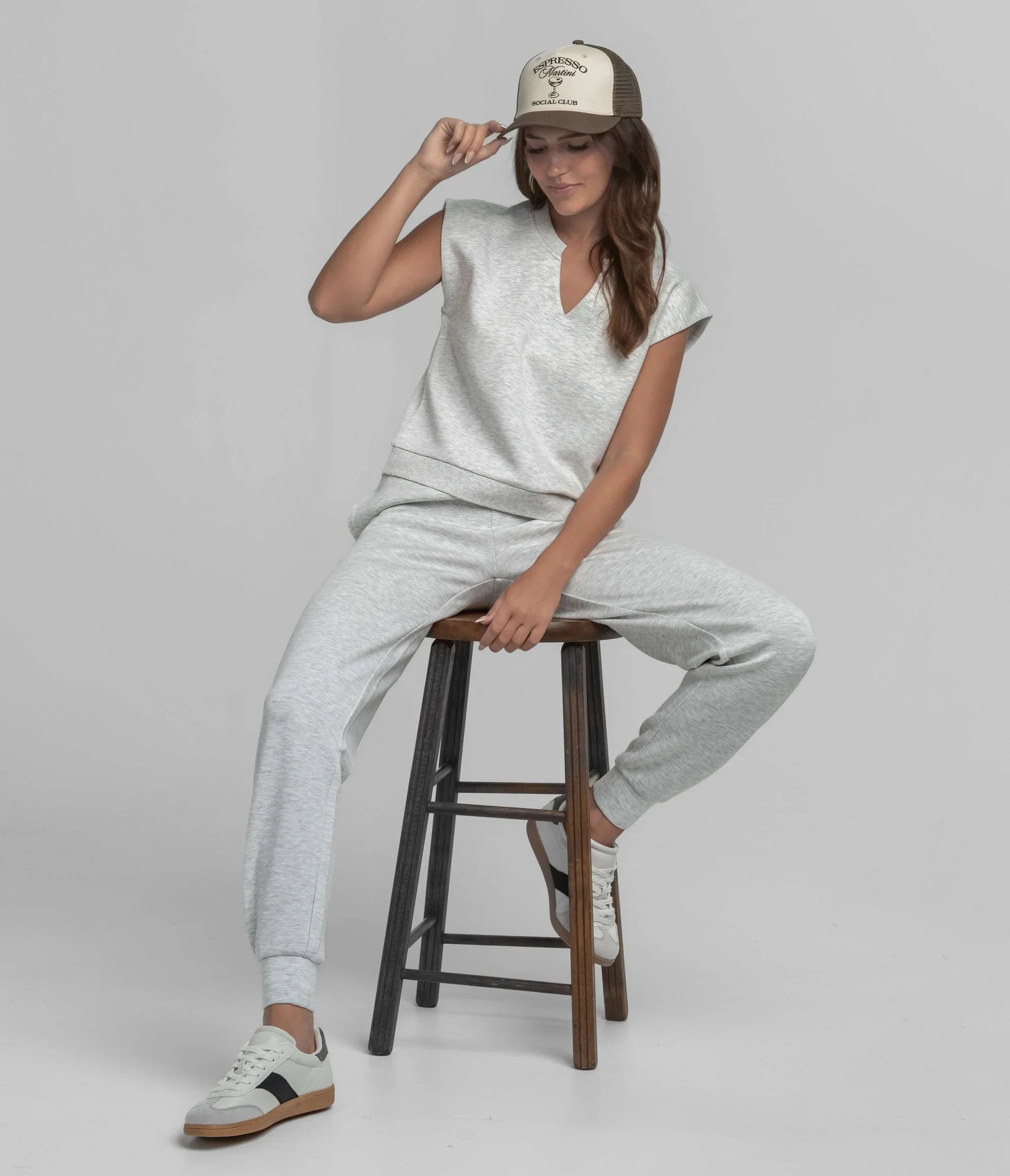 AstroKnit V Neck - Stone