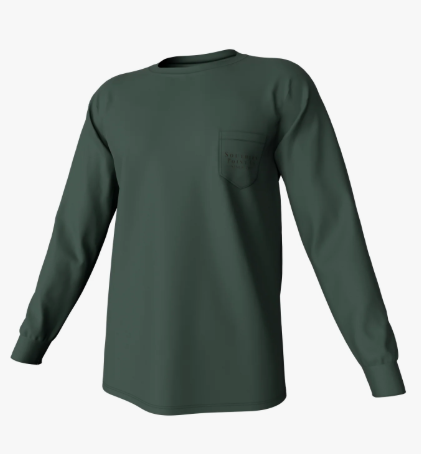 Greyton Detail Long Sleeve Pocket Tee - Duck Green